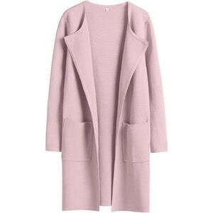 Women's Open Front Knit Lightweight Cardigan Pink
